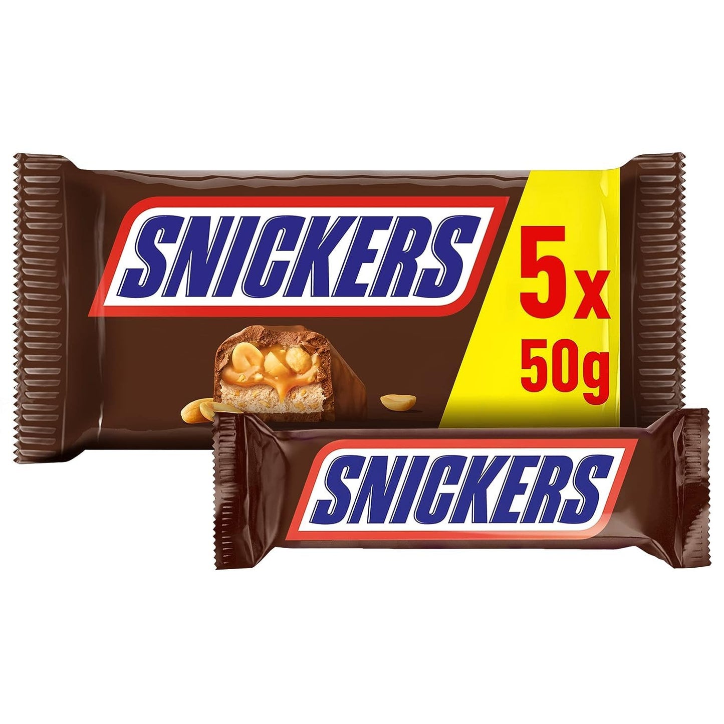 Snickers Schokoriegel, Erdnüsse, Karamell, Eine Packung á 5 Riegel