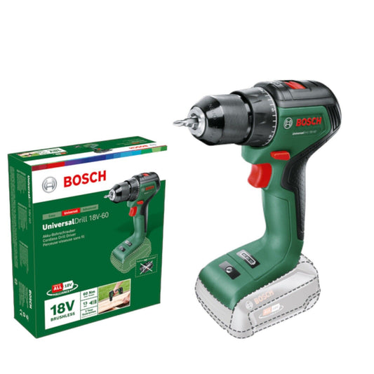 Bosch Akkuschrauber UniversalDrill 18V-60 ohne Akku, 18 Volt System, im Karton