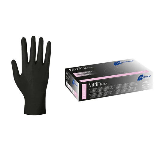 Handschuhe Schwarz Meditrade Nitril Black Nitrilhandschuhe Latexfrei 100 Einweg Gr. S