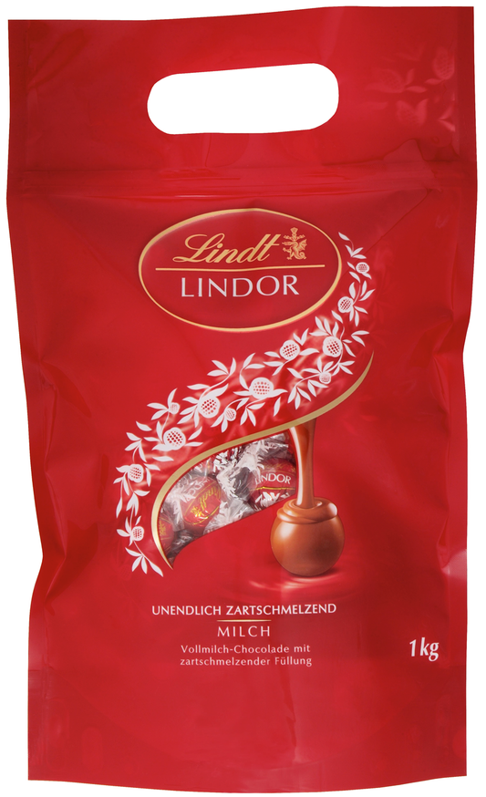 Lindt Lindor XXL Beutel Milch Vollmilch Schokolade Pralinen - 1kg